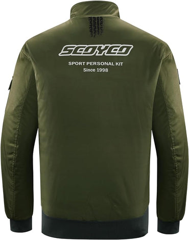 Men's SCOYCO Biker Jacket Windproof Rider Jacket with removable safety pads