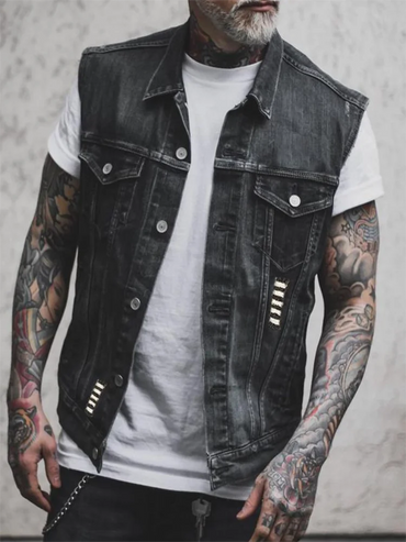 Men's S Denim Vest Route 66