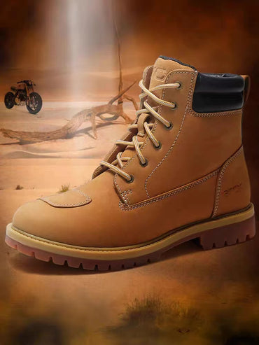 ARCX Motorcycle Boots Cowhide Leather Ankle Protection Yellow