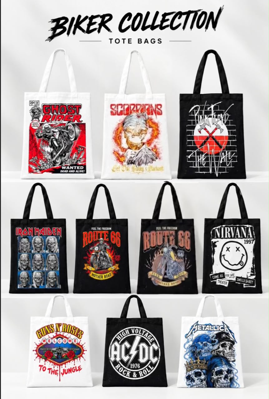 Vintage Rock Band Graphic Tote Bag