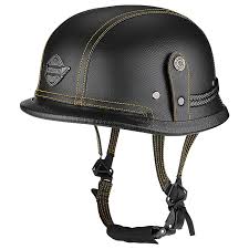 VOSS Leather German Helmet Half Face ABS
