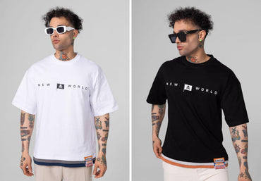 Men's T-shirt Short Sleeves Oversize New World