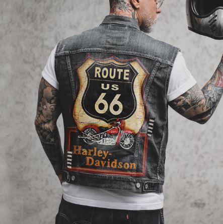 Men's S Denim Vest Route 66