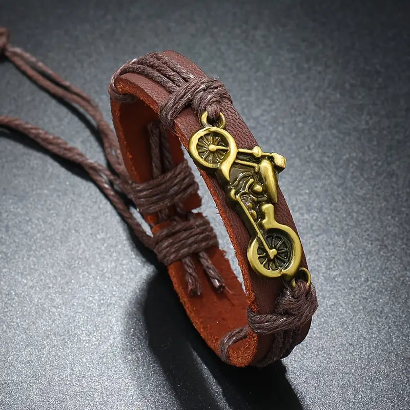 Leather Bracelet - Motorcycle