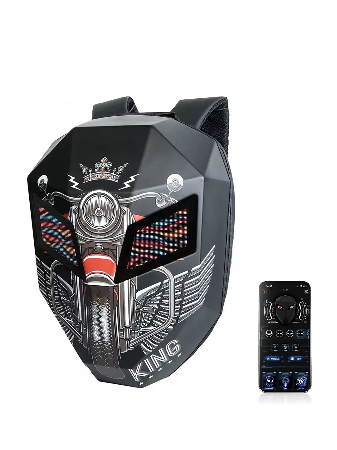 Backbag for Motorcycle Dynamic Eyes Led Lights waterproof Motorcycle design