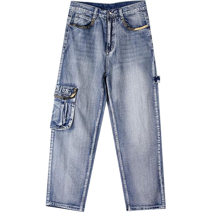 Men's Pant Jeans Wintage Washed Relaxed Fit Washed