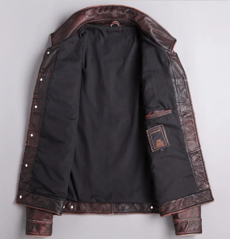 Jacket Genuine Leather Double Pocket
