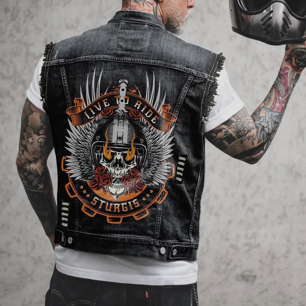 Jeans Vest Live to Ride Sturgis