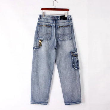 Men's Pant Jeans Wintage Washed Relaxed Fit Washed