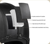 Helmet Open Face 3/4 Leather