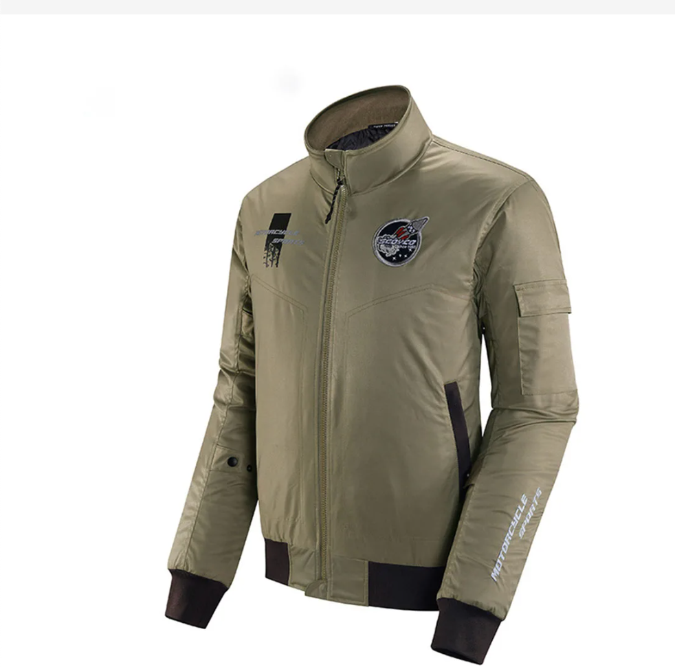 Men's Biker Jacket Windproof Rider Jacket with removable safety pads