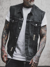 Men's S Denim Vest Route 66