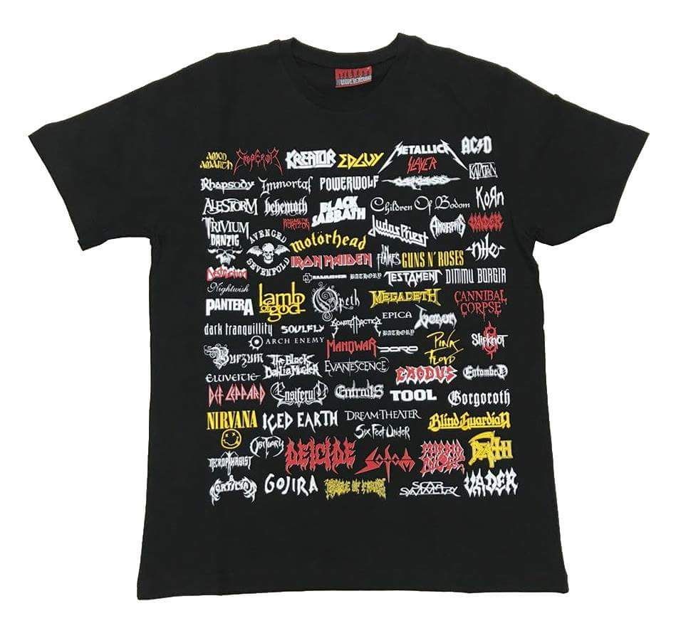 Men's T-Shirt Rock Band Round neck Regular Fit Cotton Metal Band Logos