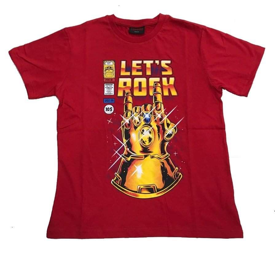 Men's T-Shirt Regular Fit Round neck Marvel infinity Stone Gauntlet Lets Rock