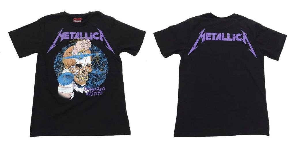 Men's T-Shirt Rock Band Round neck Regular Fit Metallica Damaged Justice