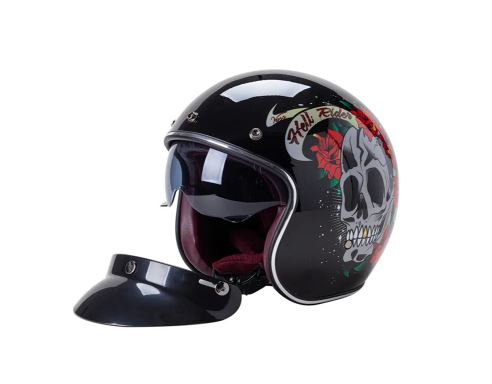 Helmet Boss 3/4 Dot Certified Hell Rider Logo