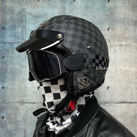 Helmet Open Face 3/4 Leather
