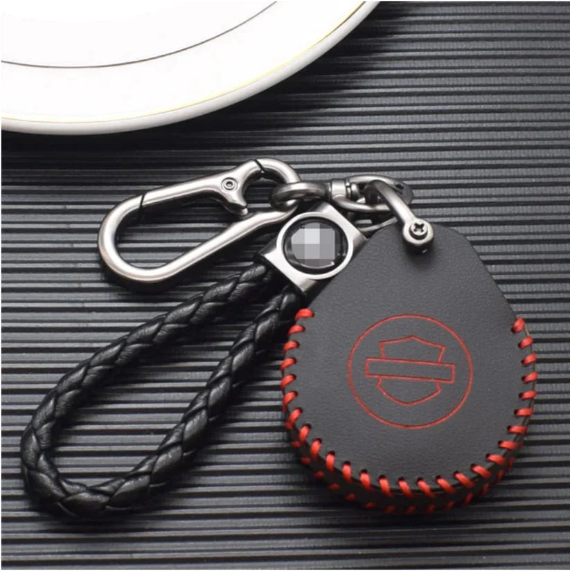 Leather Fob Cover Keychain For Motorcycle
